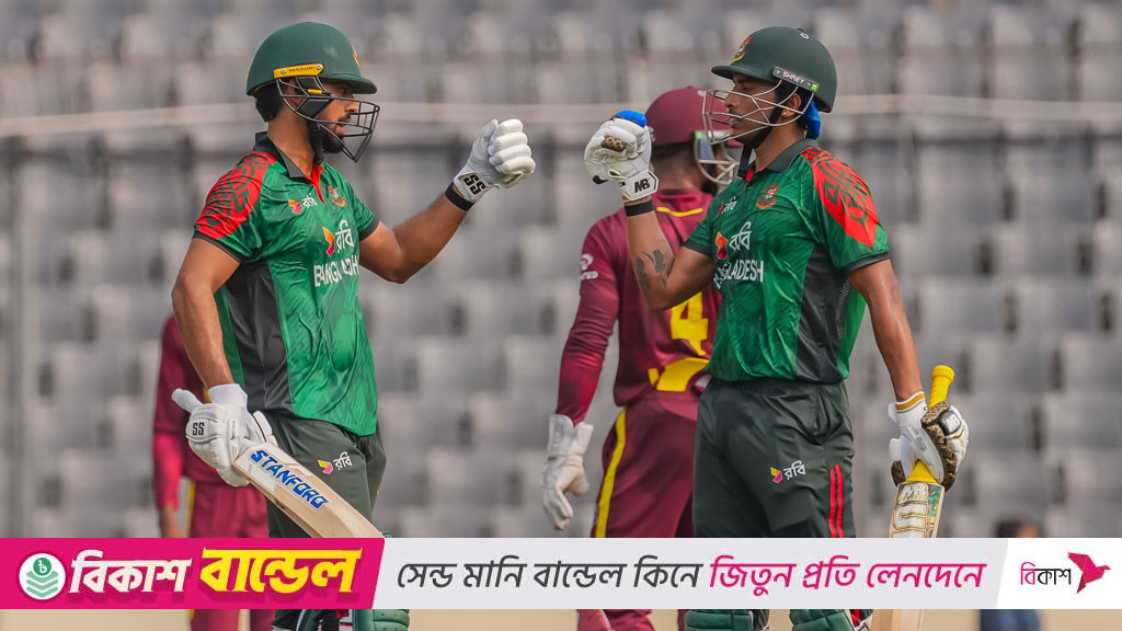ওয়েস্ট ইন্ডিজকে রেকর্ড ব্যবধানে বিধ্বস্ত করে সিরিজ বাংলাদেশের