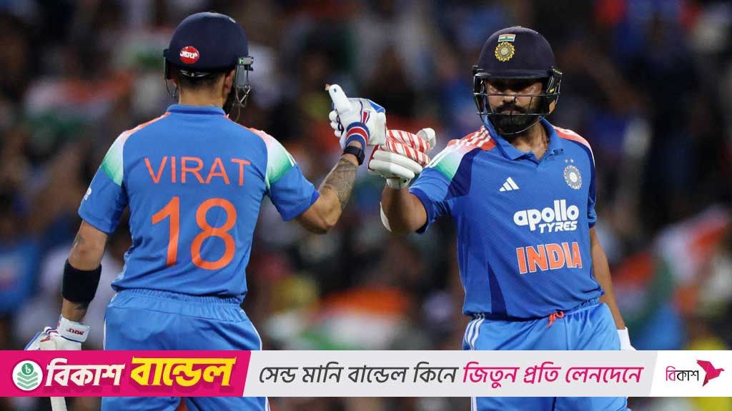 রোহিতের সেঞ্চুরি ও কোহলির ফিফটিতে স্বস্তির জয় ভারতের